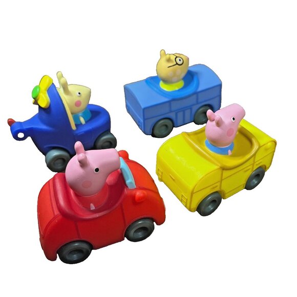 Peppa The Pig Free Wheelin' Friends Cars Vehicles Lot of 4 Kids Action Toys - Picture 1 of 9